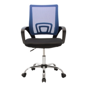 Scaun birou Berto, Negru/Albastru, 60x48x95 cm - Img 5