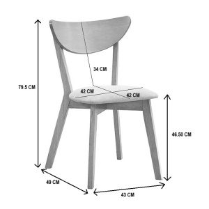 Scaun Canon, Ecru, 42x42x83.5 cm - Img 8