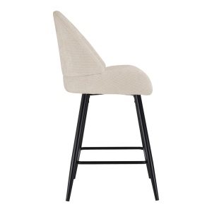 Scaun de bar Finda, Alb, 54x51x102 cm - Img 3