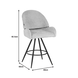 Scaun de bar Morea, Pako World, Verde, 55x66x107 cm - Img 6