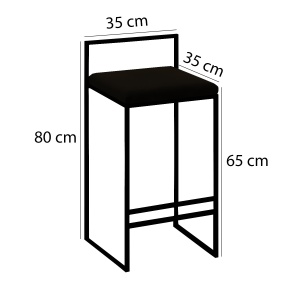 Scaun de bar Nordic Gri 35x80x35 cm - Img 5