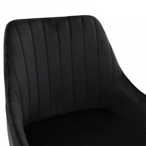 Scaun de bar Patrin picioare metalice negre - culoare negru catifea - Img 5