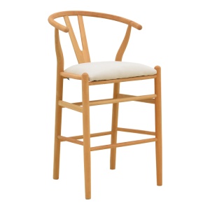 Scaun de bar Wishbone, Bej, 51x60x95 cm