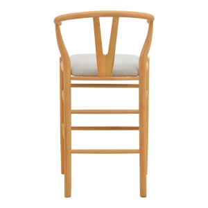Scaun de bar Wishbone, Gri, 51x60x95 cm - Img 6