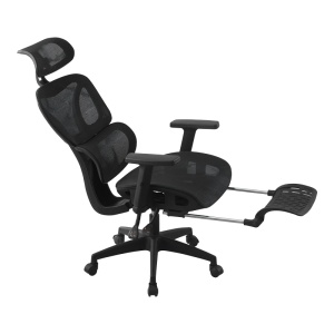 Scaun de birou cu suport picioare, Corus, Pako, Negru 62x69x135 cm - Img 3