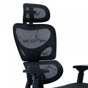 Scaun de birou manager cu suport pentru picioare Thelonius plasa negru - Img 5