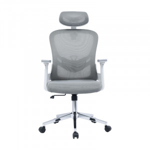 Scaun de birou manager Ignatius plasa gri deschis - Img 4