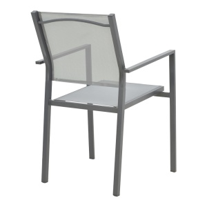 Scaun de gradina Confidence metal antracit si textilena gri 54x54x86 cm - Img 2