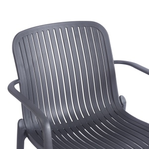 Scaun de gradina Stivuibil, Teragi, Antracit, 57x59x82 cm - Img 7