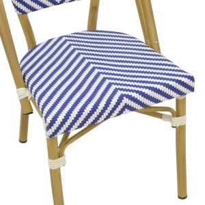 Scaun de gradina Uarmin aluminiu natural textilena albastru si alb 46x57x85 cm - Img 6