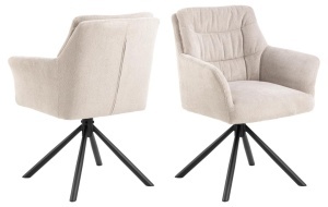 Scaun dining Alonso, Bej, 85.5x64x60.5 cm - Img 5