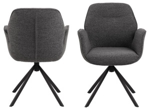 Scaun dining Aura, Gri, 90x62x61 cm - Img 5