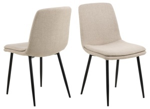 Scaun dining Becca, Bej, 85.5x46x55 cm - Img 3