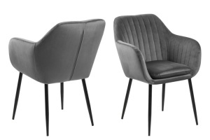 Scaun dining Emilia, Gri, 83x57x61 cm - Img 4