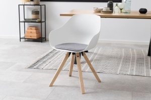 Scaun dining Tina, Gri, 80.5x56.5x53 cm
