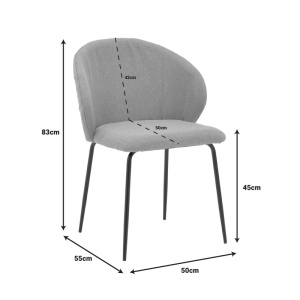 Scaun Olympian gri-bej cu picioare din metal negru 50x55x83 cm - Img 8