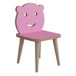 Scaun pentru copii Jerry, Roz, 30x30x52 cm