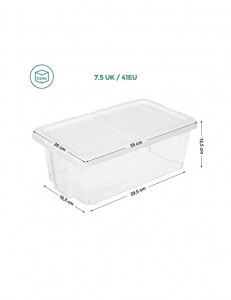 Set 12 cutii de depozitare pentru pantofi, Songmics, LSP12WT, Transparent - Img 5