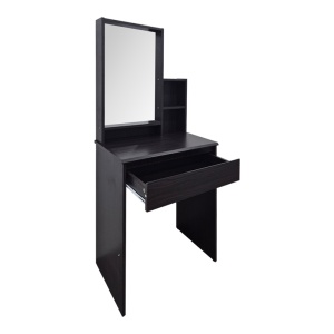 Set 2 bucati Masa de machiaj cu taburet, Larnia, Wenge, 40x65x142 cm - Img 2