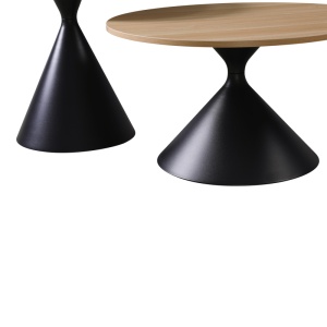 Set 2 masute de cafea Hemena Negru 70x70x40 cm - Img 3