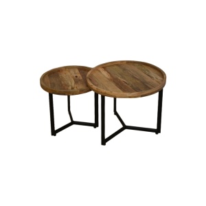 Set 2 masute de cafea Kelly Natural 40x50x40 cm - Img 3