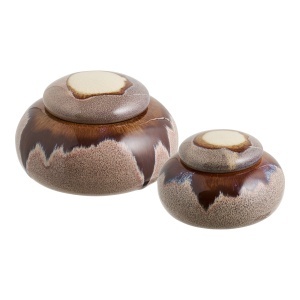 Set 2 piese Borcane decorative, Maro, 15.3x15.3x8.5 cm - Img 5