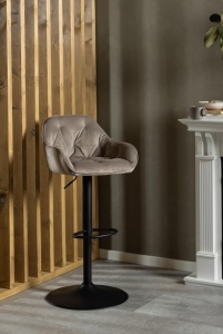Set 2 piese Scaune de bar Brooke, Bej, 109x52x52 cm - Img 2