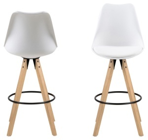 Set 2 piese Scaune de bar Dima, Alb, 111.5x48.5x55 cm - Img 5