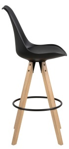 Set 2 piese Scaune de bar Dima, Negru, 111.5x48.5x55 cm - Img 5