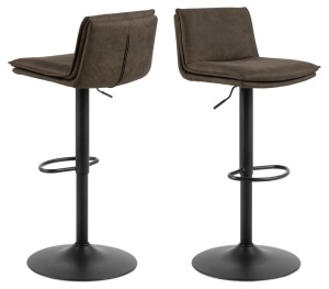 Set 2 piese Scaune de bar Flynn V1, Gri, 107x44x53 cm - Img 4