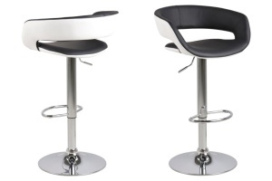 Set 2 piese Scaune de bar Grace, Negru, 101x54.5x48.5 cm - Img 2