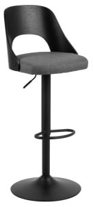 Set 2 piese Scaune de bar Lucy, Gri, 113x47x50.5 cm - Img 3