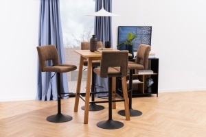 Set 2 piese Scaune de bar Sylvia, Maro, 115x41.5x52 cm