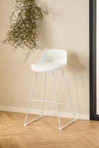 Set 2 piese Scaune de bar Tina, Alb, 94x43x49 cm