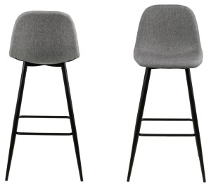 Set 2 piese Scaune de bar Wilma V1, Gri, 101x46.6x51 cm - Img 4