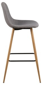Set 2 piese Scaune de bar Wilma V3, Gri, 101x46.6x51 cm - Img 4