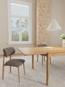 Set 2 piese Scaune dining Absalon, Gri, 79.5x45.5x51.5 cm