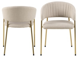 Set 2 piese Scaune dining Ann, Bej, 77.5x54.5x54 cm - Img 4