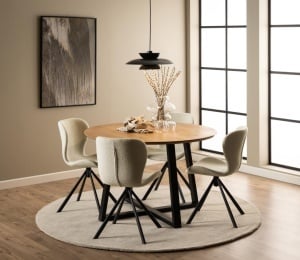Set 2 piese Scaune dining Batilda -A1, Bej, 81x46.5x53 cm - Img 2