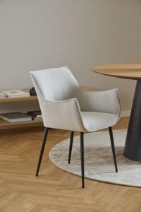 Set 2 piese Scaune dining Bonita, Bej, 82.5x56x56 cm