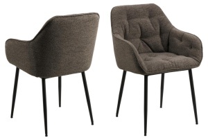Set 2 piese Scaune dining Brooke, Gri, 83x58x55 cm - Img 3
