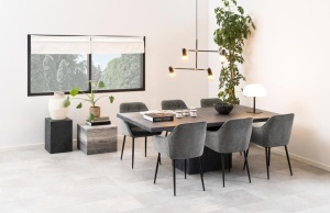 Set 2 piese Scaune dining Brooke V3, Gri, 83x58x55 cm - Img 2