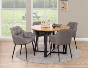 Set 2 piese Scaune dining Brooke V5, Gri, 83x58x55 cm - Img 2