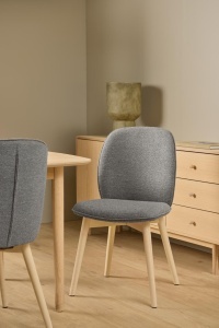 Set 2 piese Scaune dining Cindy, Gri, 89x49x56 cm