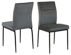 Set 2 piese Scaune dining Demi, Gri, 90.5x45x55 cm - Img 3