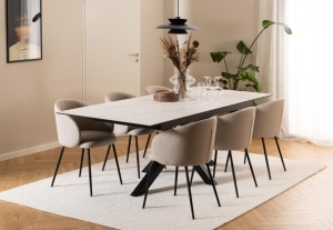 Set 2 piese Scaune dining Eleanor, Bej, 79x55.5x55 cm - Img 4