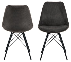 Set 2 piese Scaune dining Eris, Gri, 85.5x48.5x54 cm - Img 4