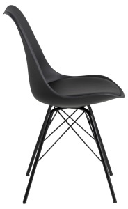 Set 2 piese Scaune dining Eris, Negru, 85.5x48.5x54 cm - Img 5