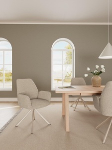 Set 2 piese Scaune dining Glenda V1, Bej, 88.5x61x63 cm