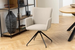 Set 2 piese Scaune dining Laura, Bej, 86x57x61.5 cm - Img 2